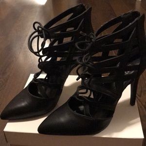 Black Lace-Up Pump